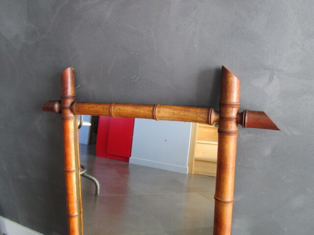 Old bamboo mirror 73.5x54cm