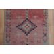 1970s Vintage Turkish Handmade Wool & Cotton Pink Runner Rug 75x318
