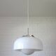 Vintage Harvey Guzzini redesign large pendant light white hanging lamp