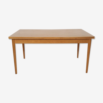 Table à manger blonde scandinave extensible, années 1960