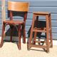 Dark oak high stool 650mm