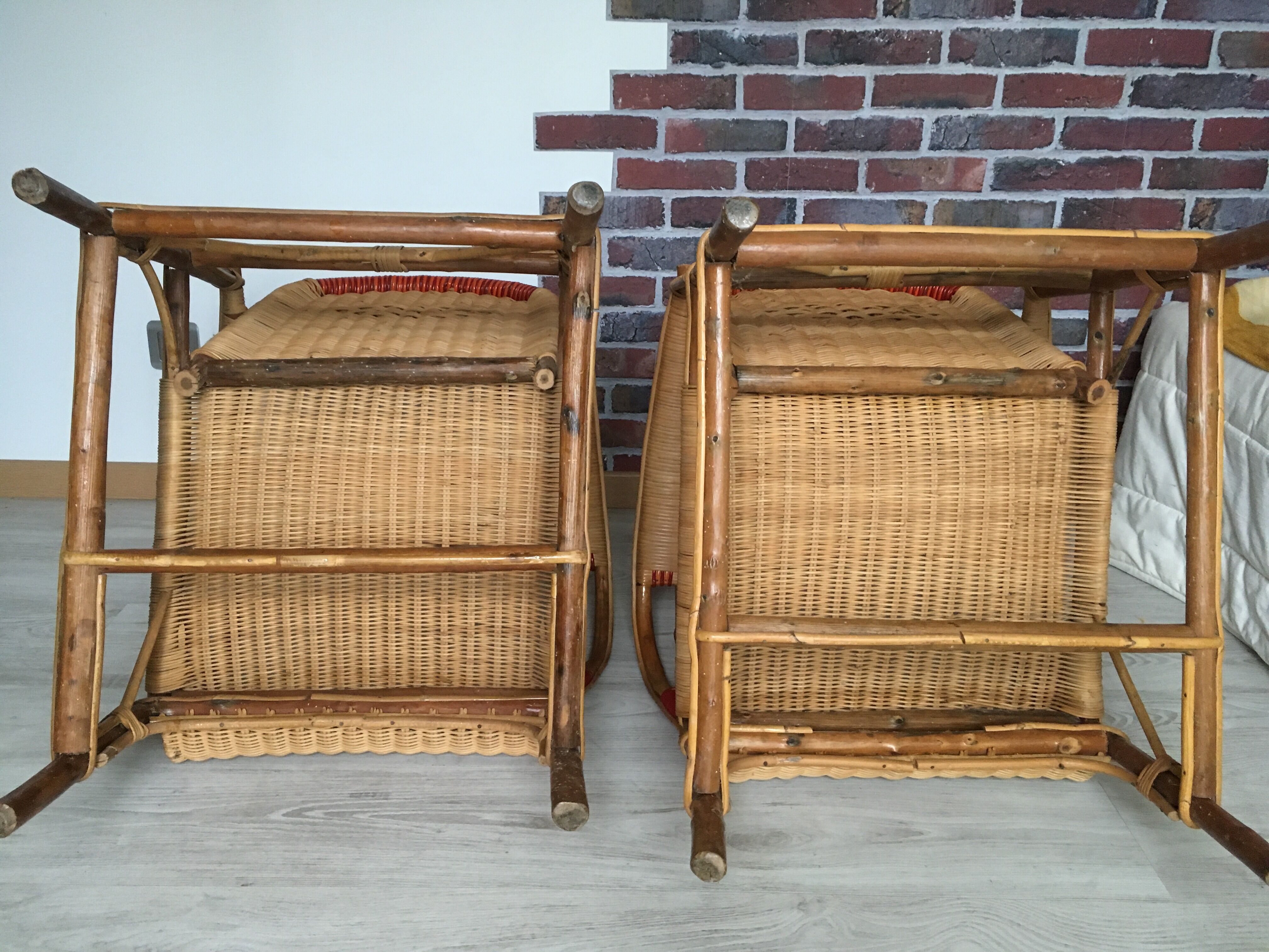 Pair of rattan chairs