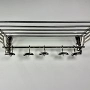 Hotel coat rack in shiny chrome aluminum long 79cm