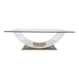Lucite and brass arch coffee table, 1970s