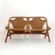 Rohe Noordwolde, bamboo and leather bench, 1970s.