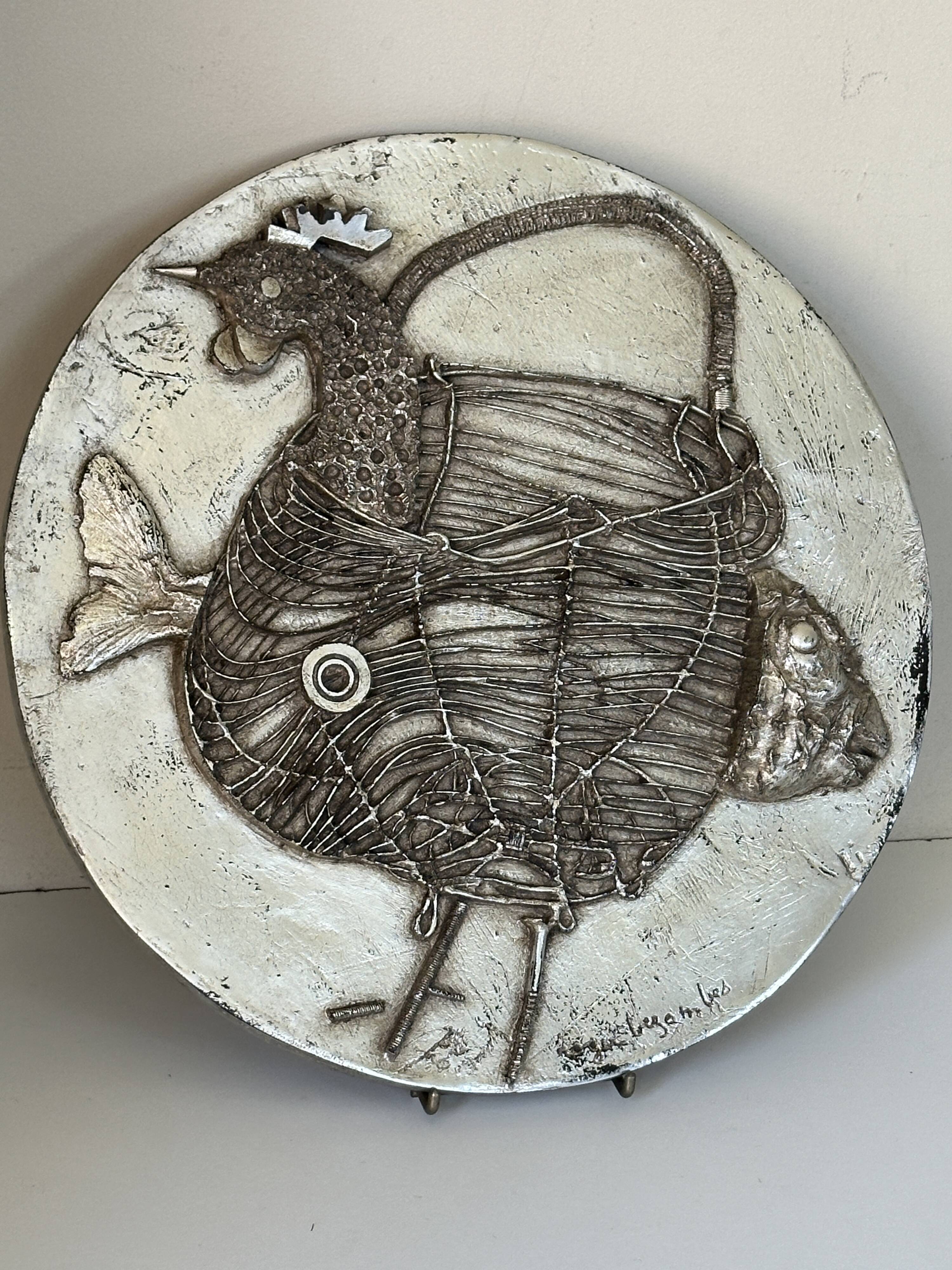 Roger Bezombes wall sculpture decor vintage design 60s