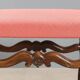 Paire de tabourets baroques anciens en noyer sculpté et tissu, Italie, XVIIIe siècle