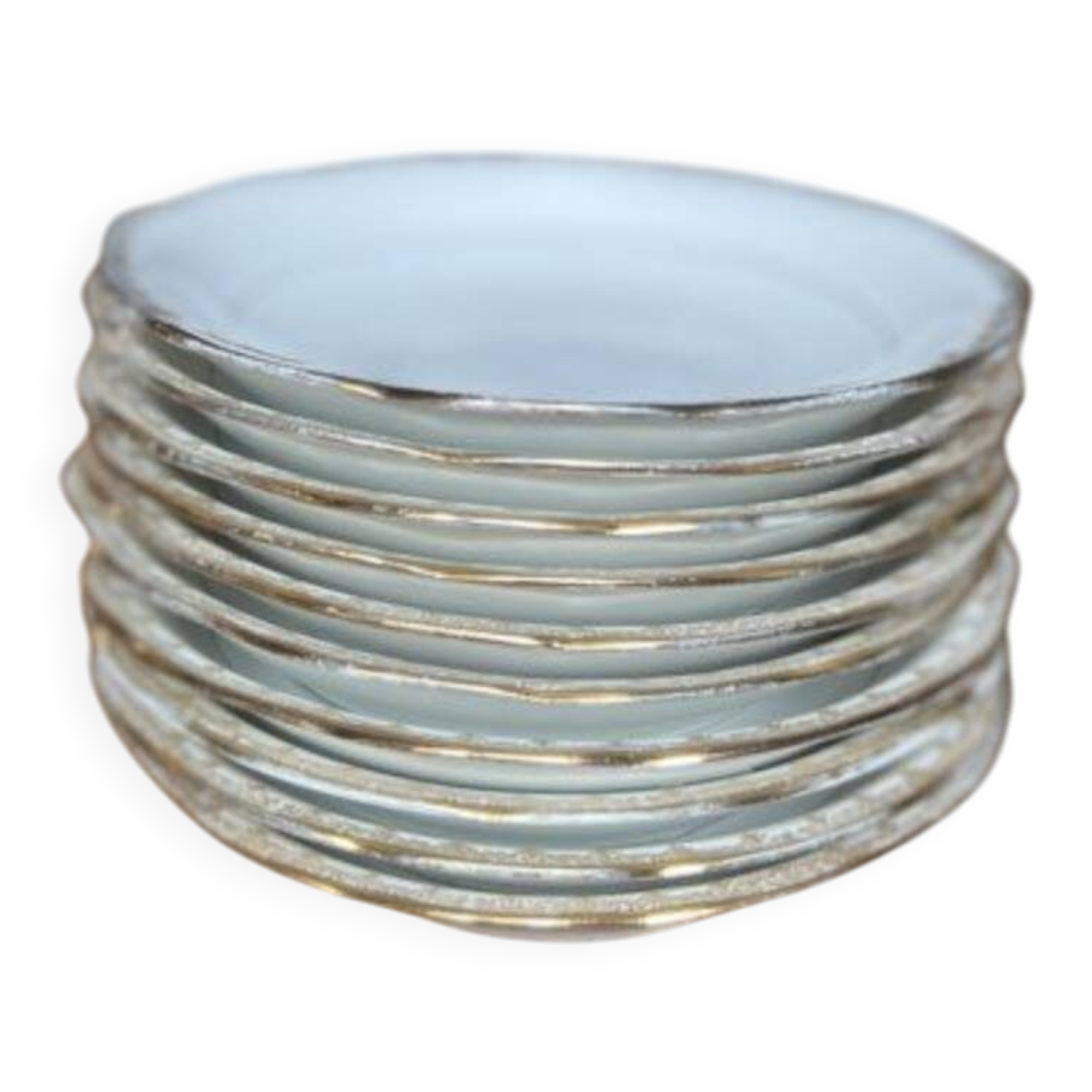 Set of 10 very small soup plates - Pommier Dureil 72 - Porcelain