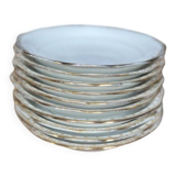 Set of 10 very small soup plates - Pommier Dureil 72 - Porcelain