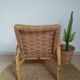 Vintage rattan and braided rope armchair