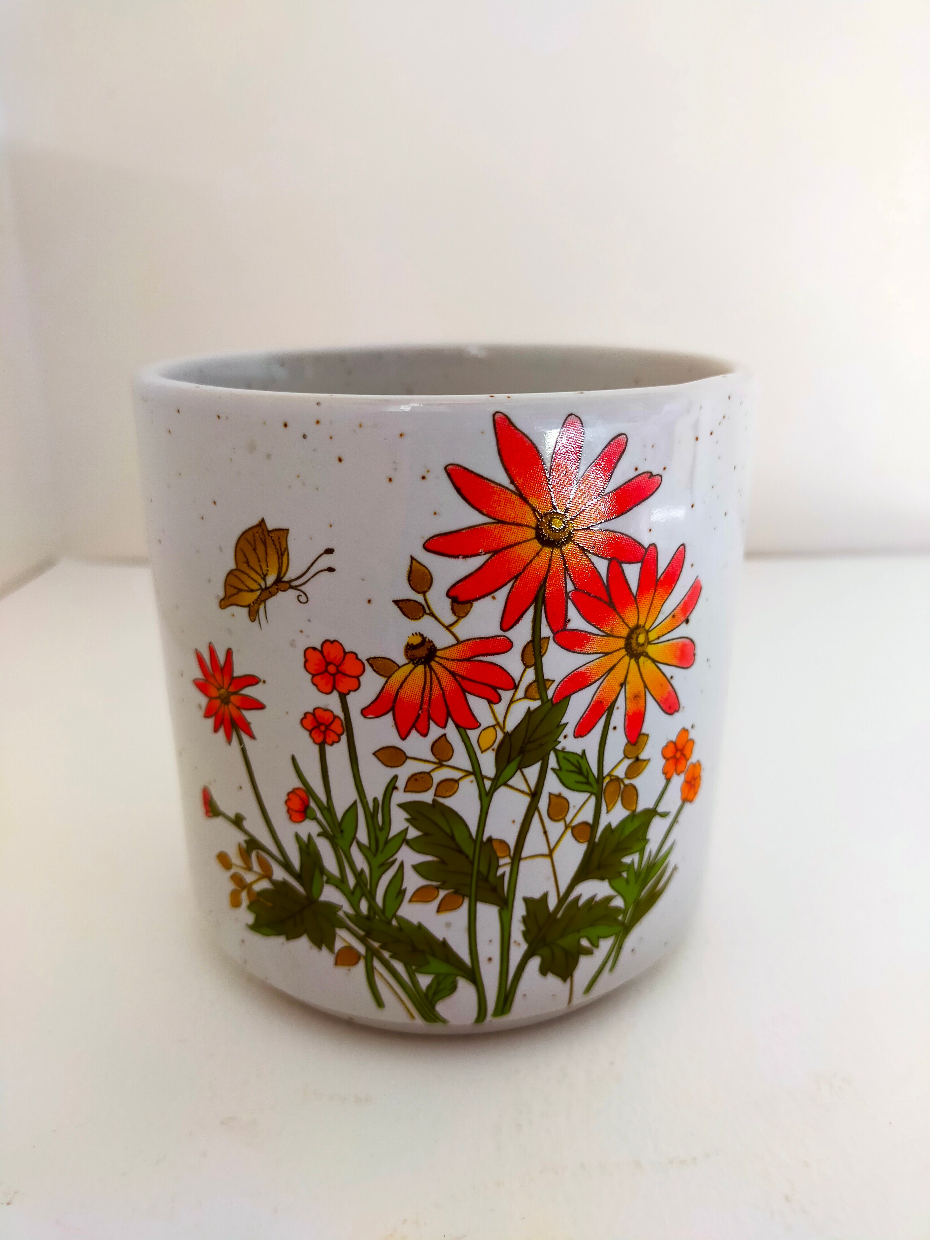 pot or cache stoneware pot decoration flowers