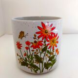 pot or cache stoneware pot decoration flowers