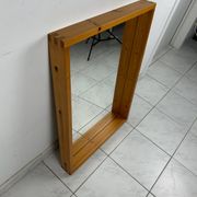 Miroir scandinave vintage en bois de pin