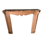 Fireplace late nineteenth in natural wood Shell Louis XV 145 x 116 cm