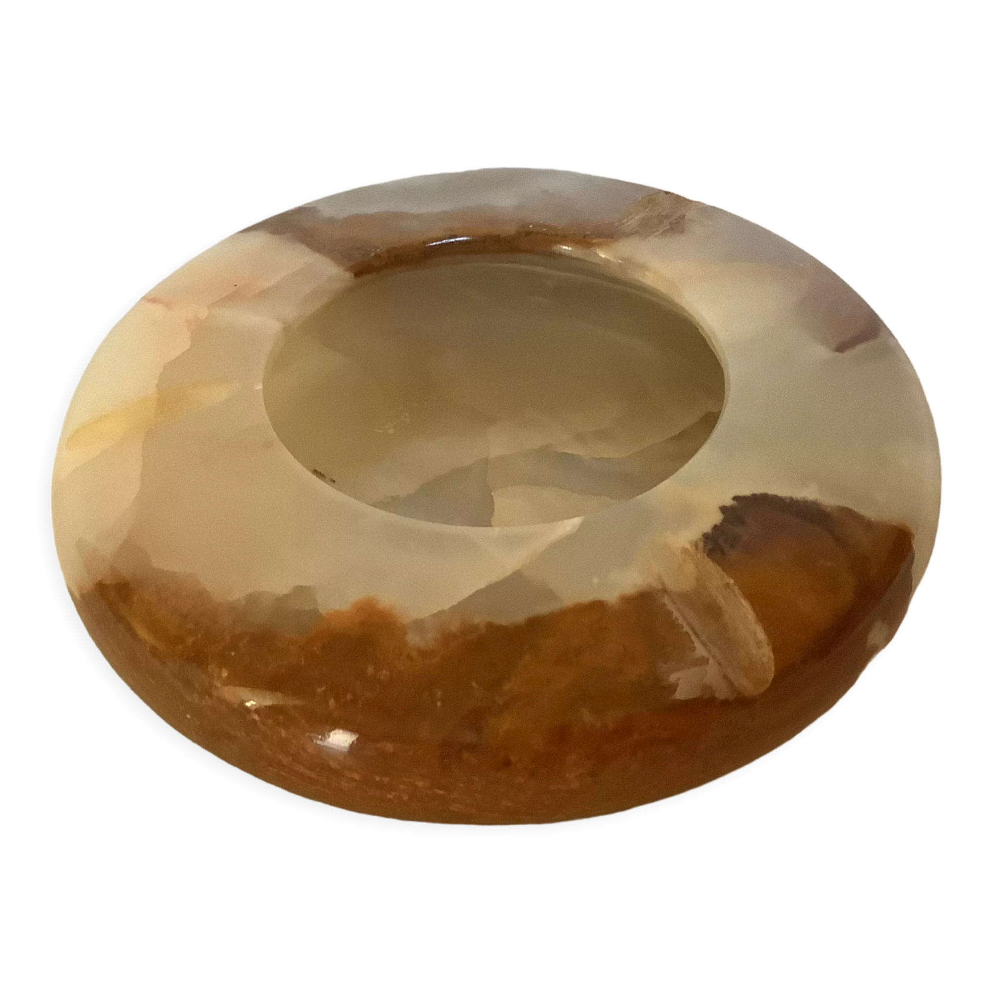 Round ashtray empty onyx pocket