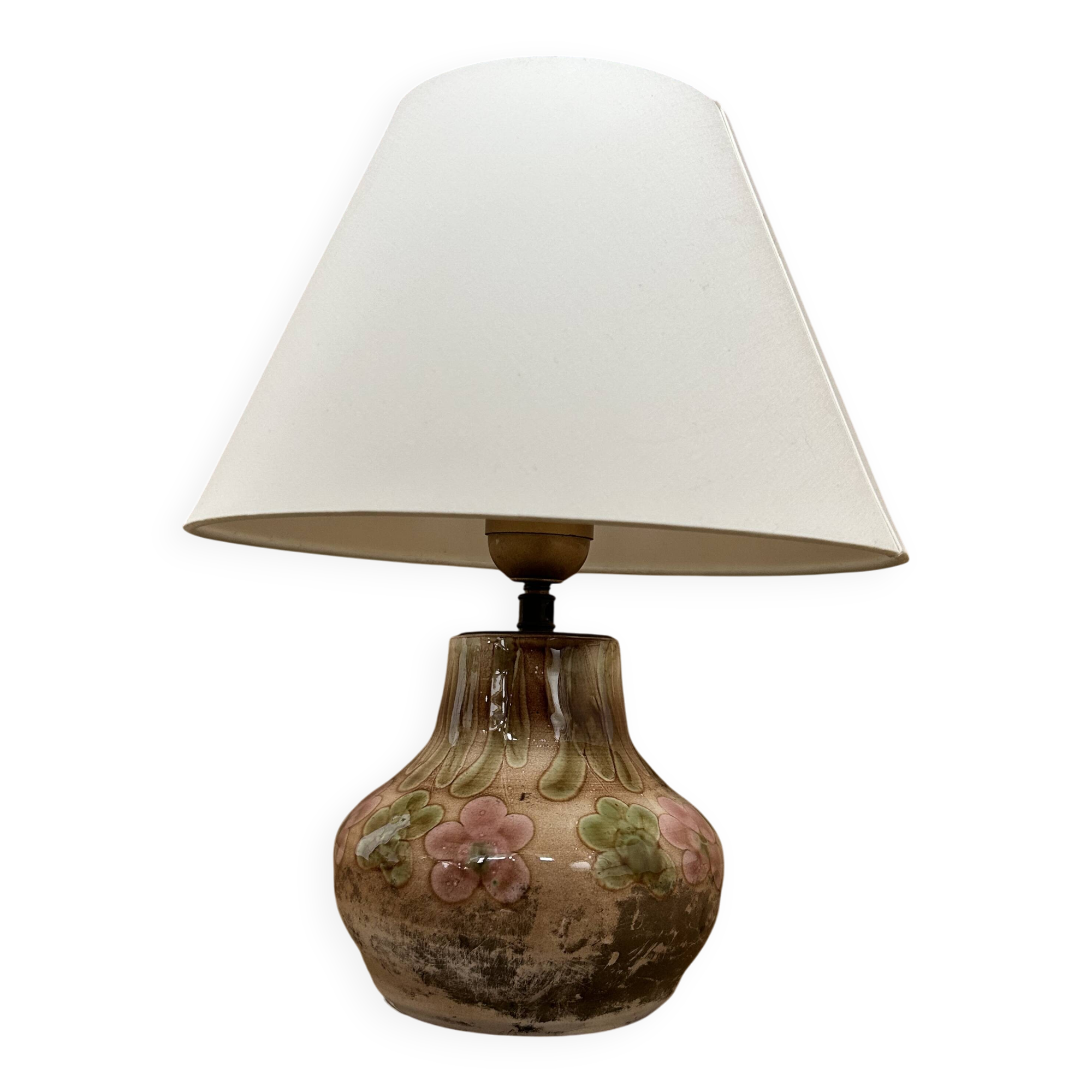 Lampe en céramique ancienne signée