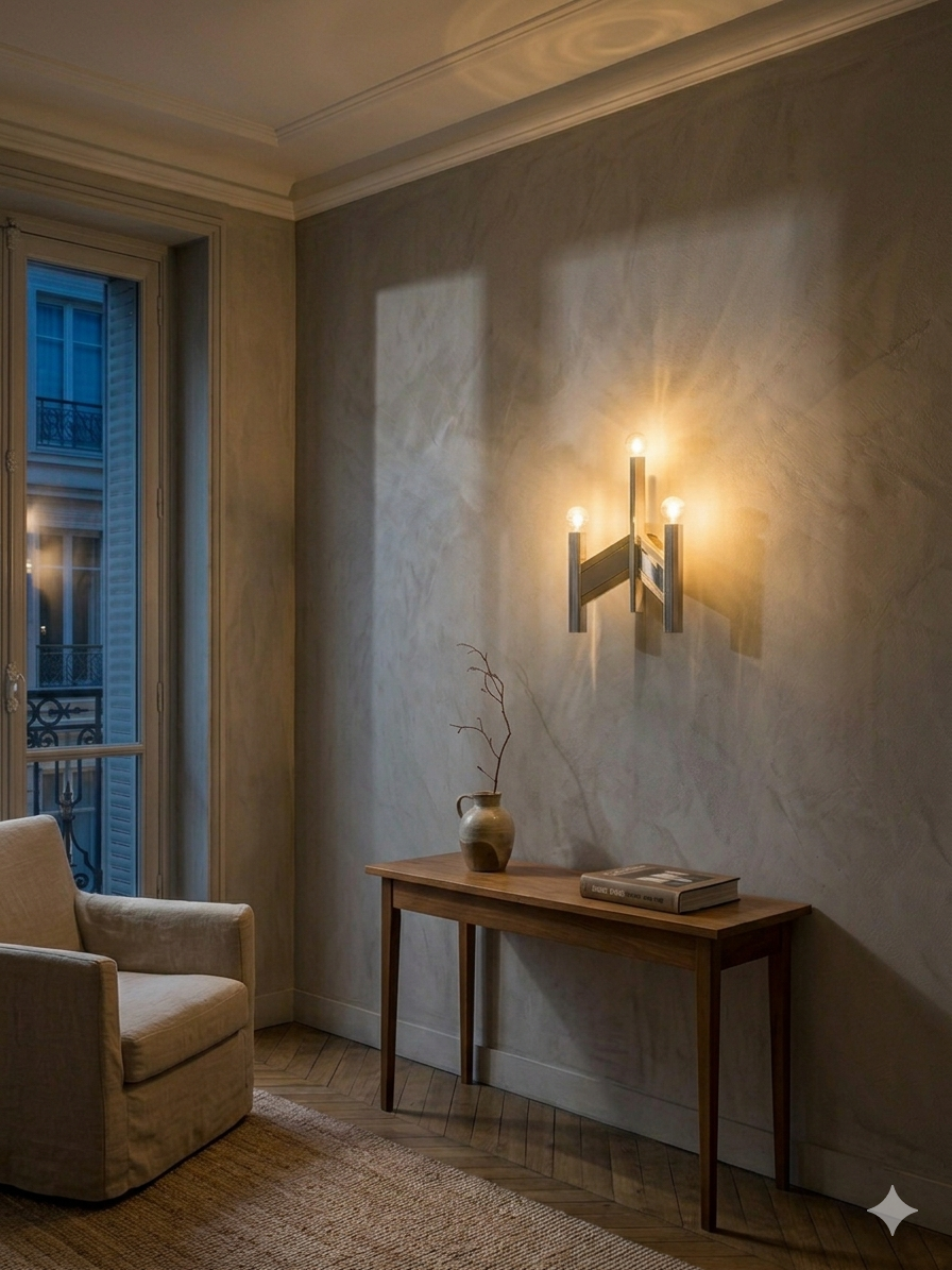 3-light wall lamp – G. Sciolari for Boulanger – Circa 1970