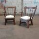 Pair of Brutalist oak armchairs, 1970