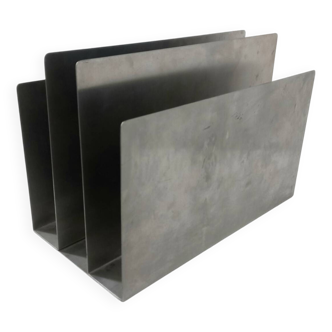 Sculpture porte-revues en acier Robots Milano années 80