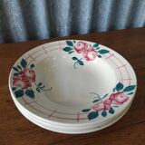 Lot de 4 assiettes creuses faience Sarreguemines Beauséjour