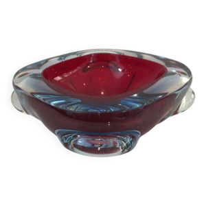 Cendrier en cristal bicolore