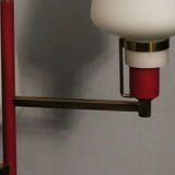 Italian brass and glass small chandelier, Stilnovo period 1950