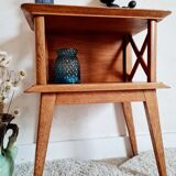 Oak bedside feet compass 50s