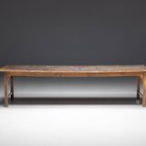 Rustic Primitive Farmhouse Dining Table, France, 19th Century