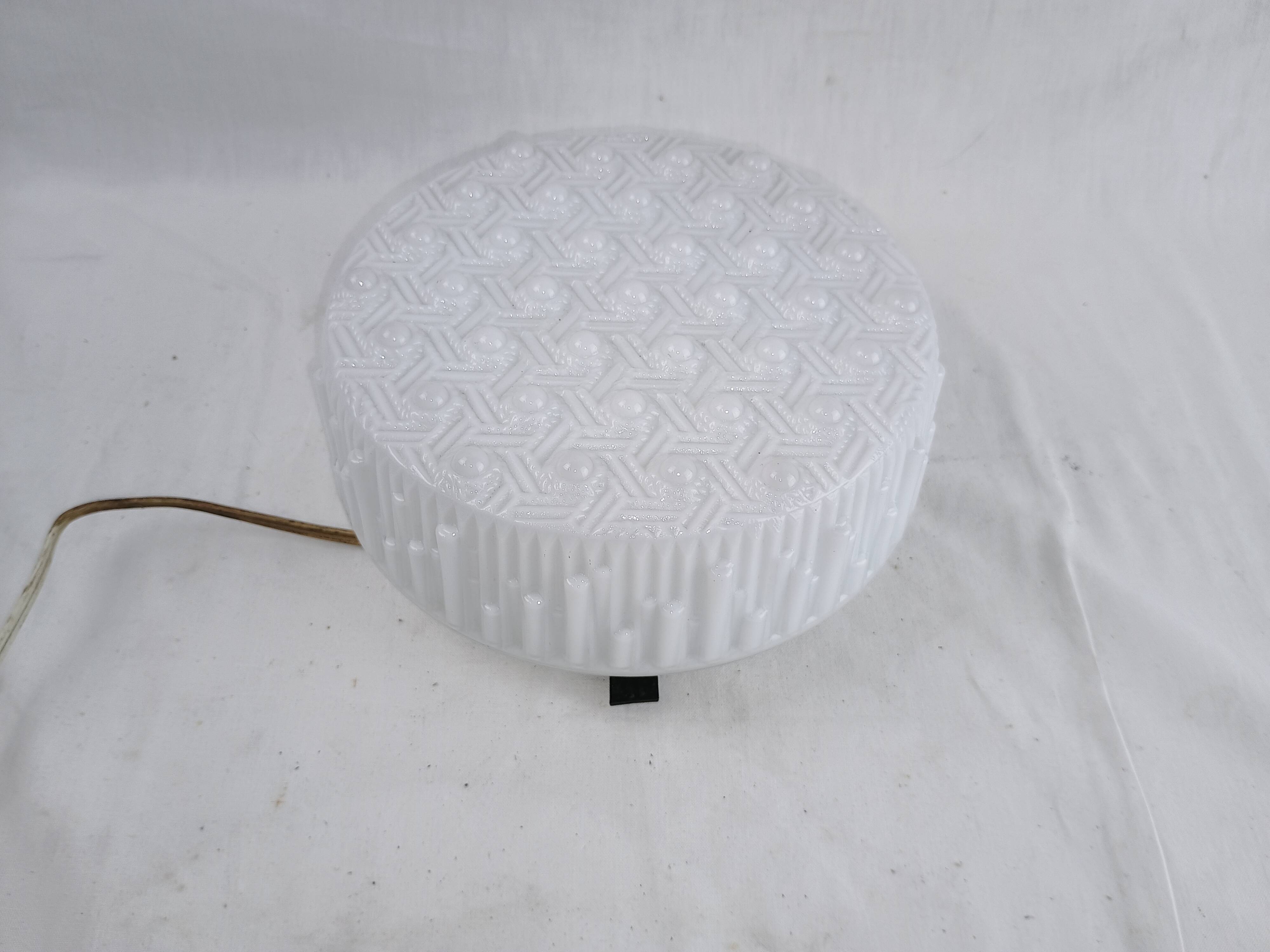 Vintage ceiling light Glashütte Limburg glass 60s