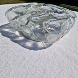 Vintage German Leaf Pattern Glass Sconce or Recessed Light