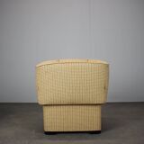 Tabouret art déco tchécoslovaque des années 1930 avec assise à ressorts, nouvelle tapisserie