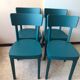 Serie de 4 chaises bistrot bleu canard
