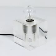 Cubic table or postmodern accent lamp in lucite, Italy, 1970s
