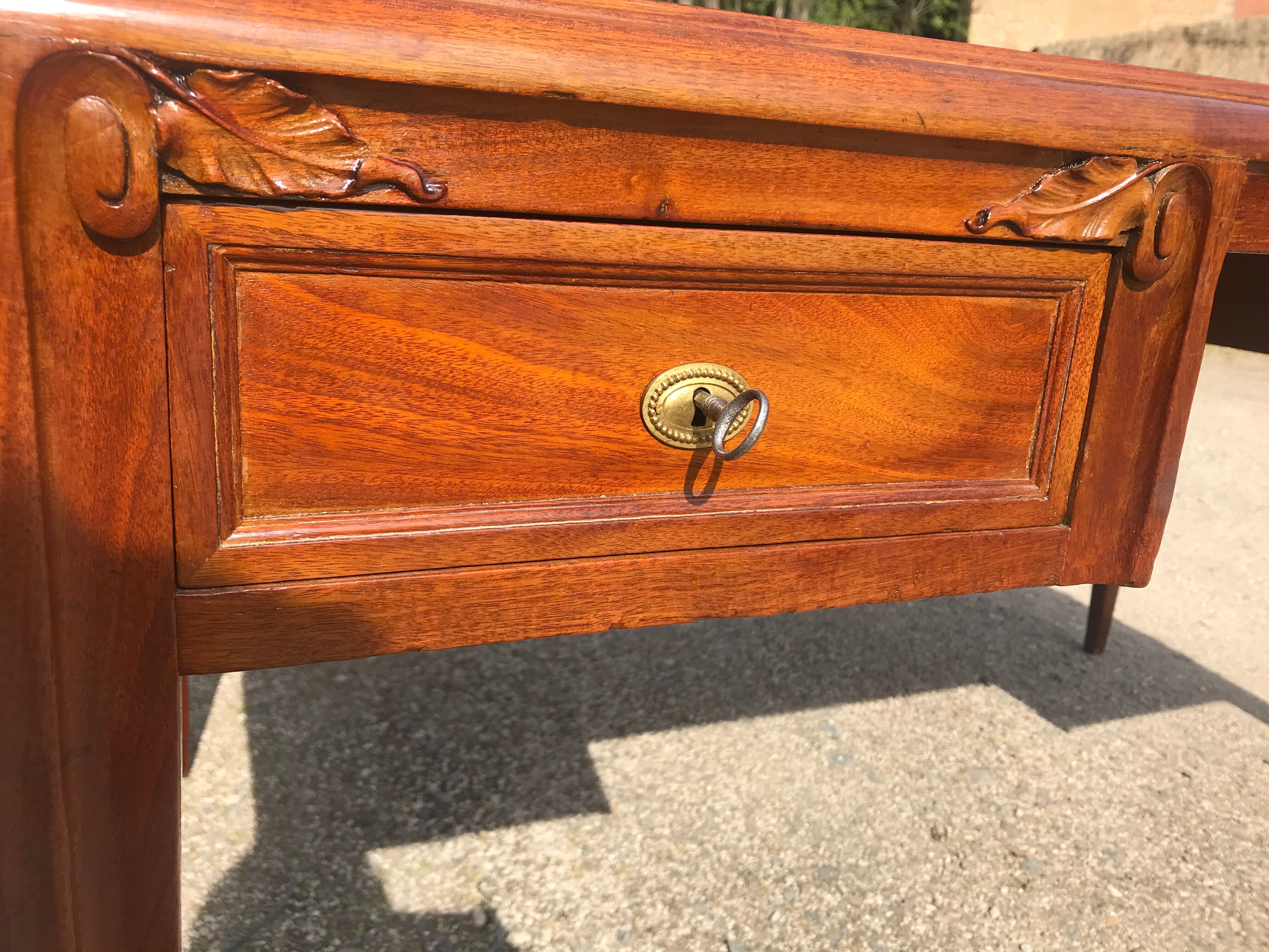 Double art deco mahogany desk