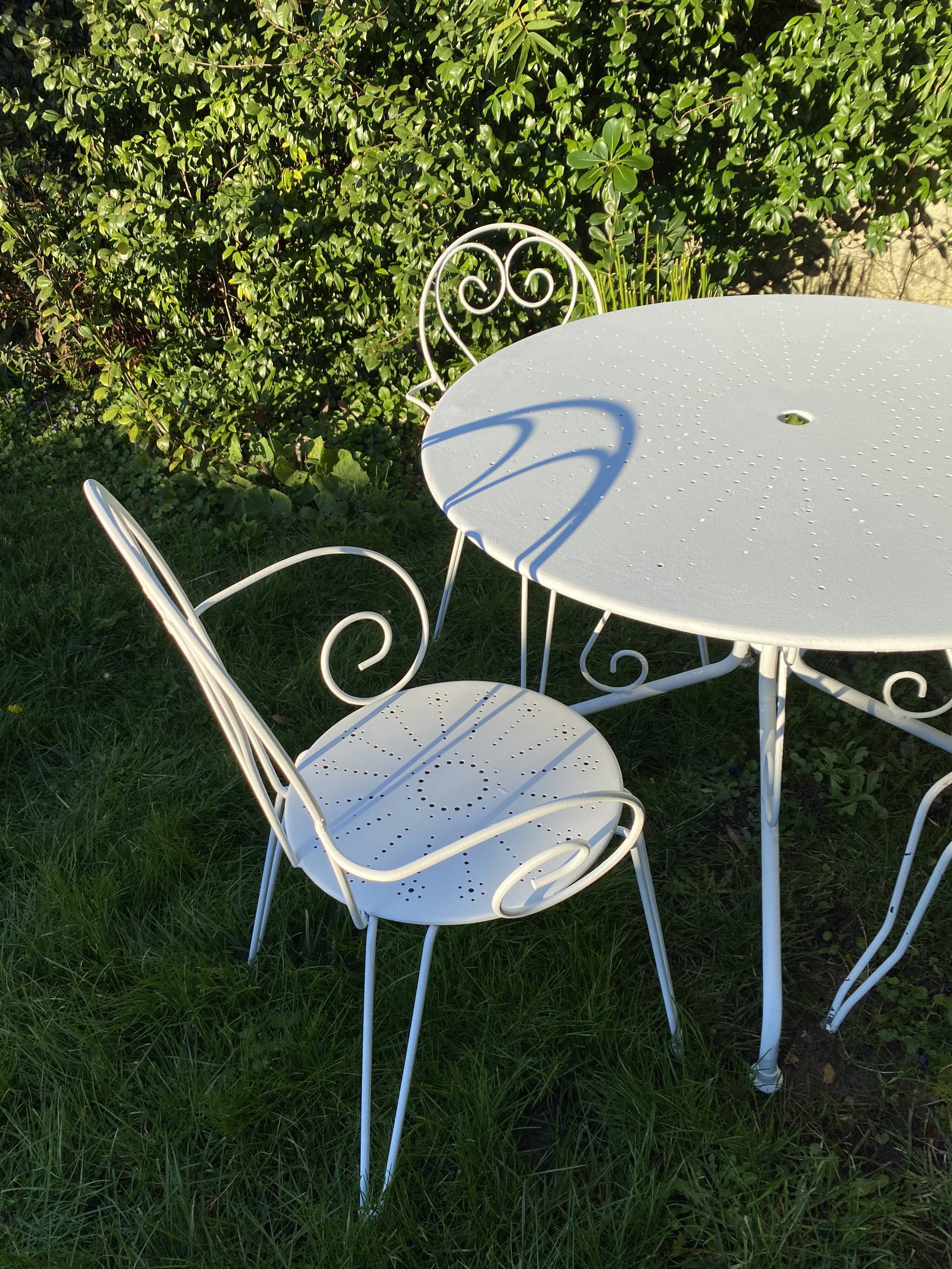 Wrought iron garden furniture