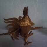 Pair of vintage heath roosters in brass year 70.