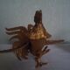 Pair of vintage heath roosters in brass year 70.