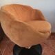 Fauteuil boule  en tissu orange, années 1970