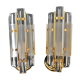 Venini table lamp pair! Golden structure