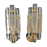 Venini table lamp pair! Golden structure