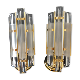 Venini table lamp pair! Golden structure