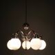 Art Deco Five-Light Chrome Chandelier, Czechoslovakia, 1930s