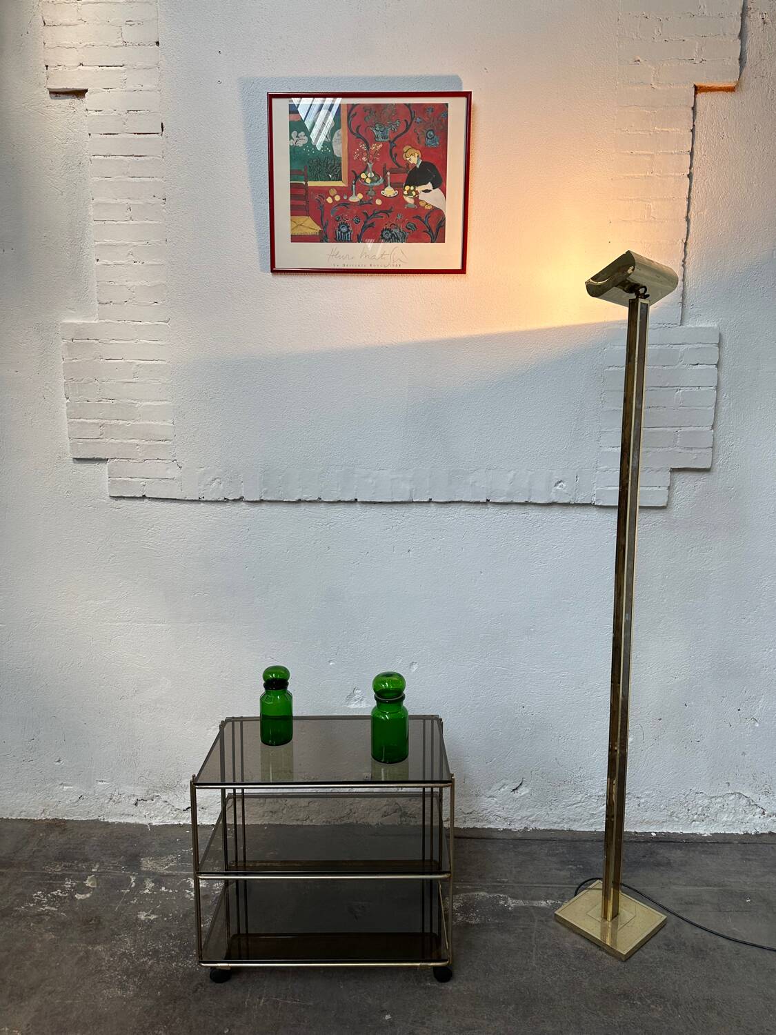 Gold-plated metal serving cart