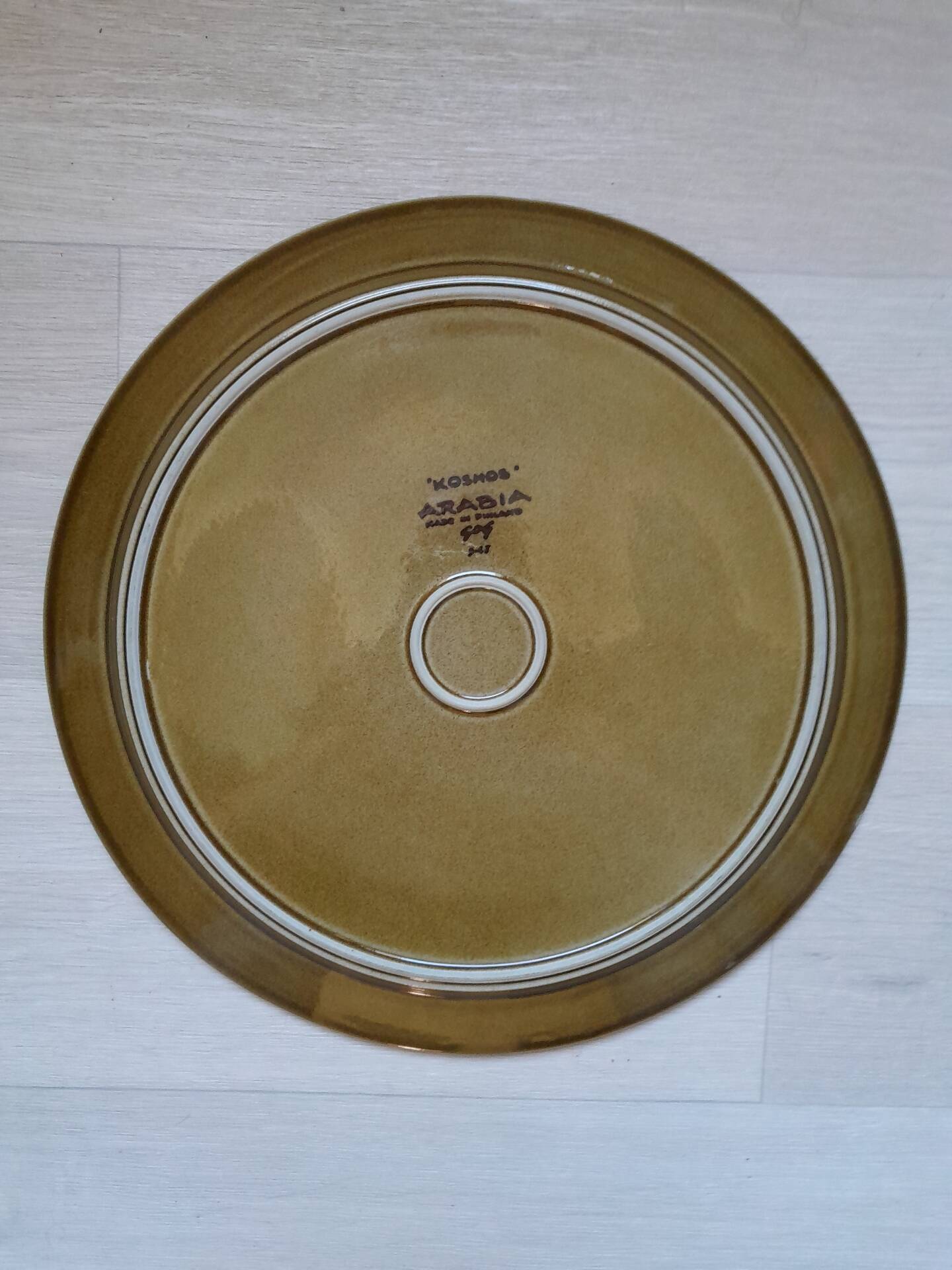 Grand plat de service "Kosmos" en grès, Arabia Finland - 1970