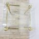Side table, gold-tone brass, clear glass, France, 1960s.