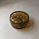 Vintage ceiling lamp amber crackle glass 1970s