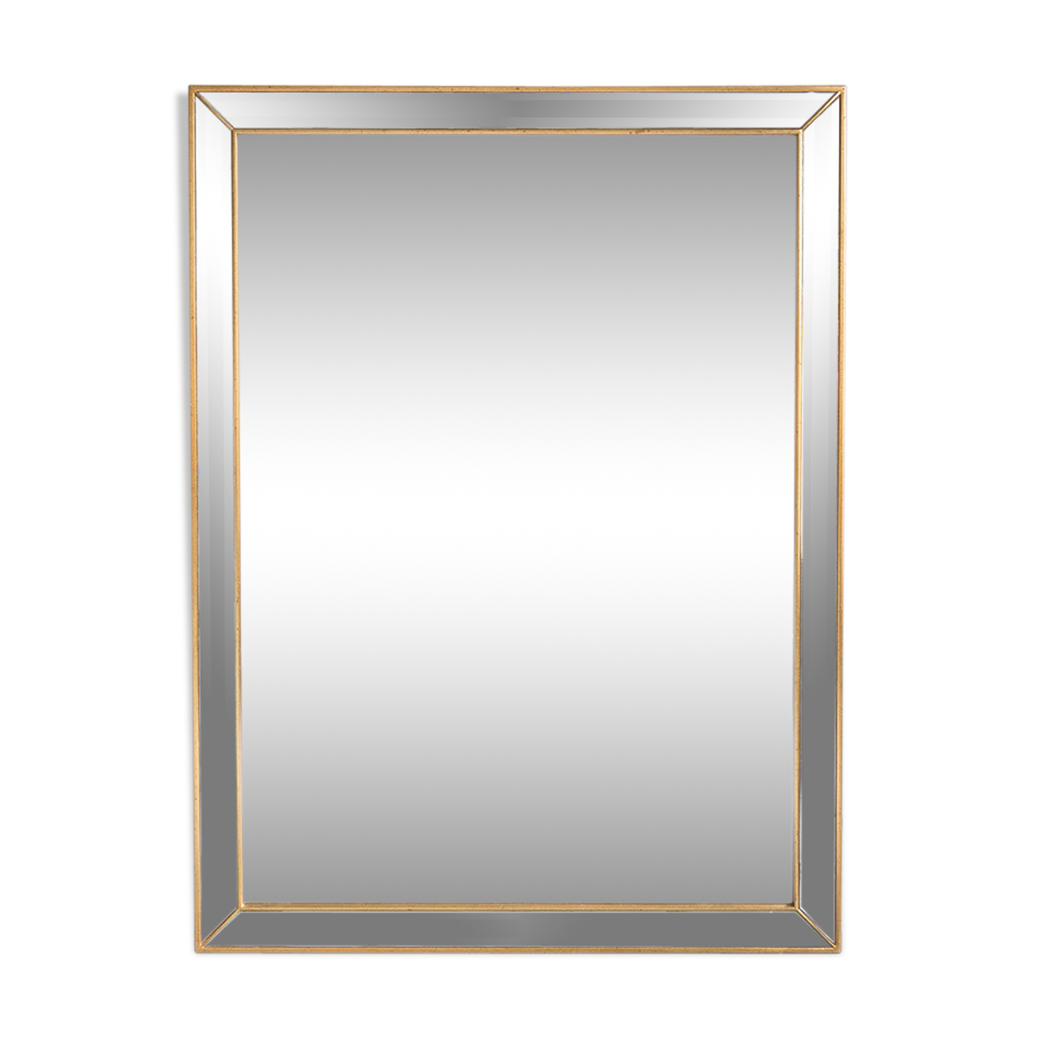 Bevelled golden mirror 115x86cm