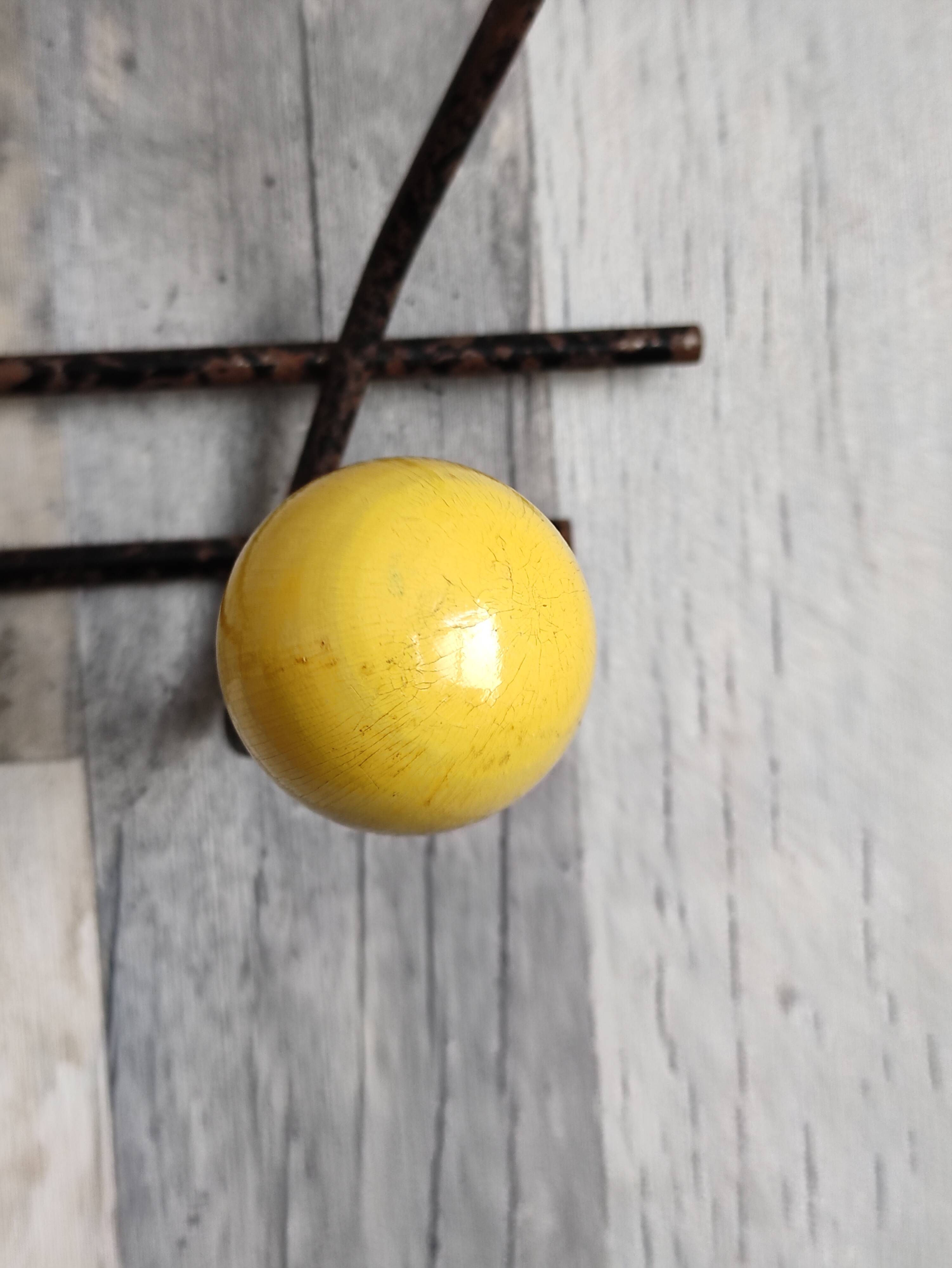 Vintage ball coat rack / colorful hook
