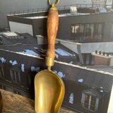 Vintage brass shovel & its pretty solid wood handle - In its juice!