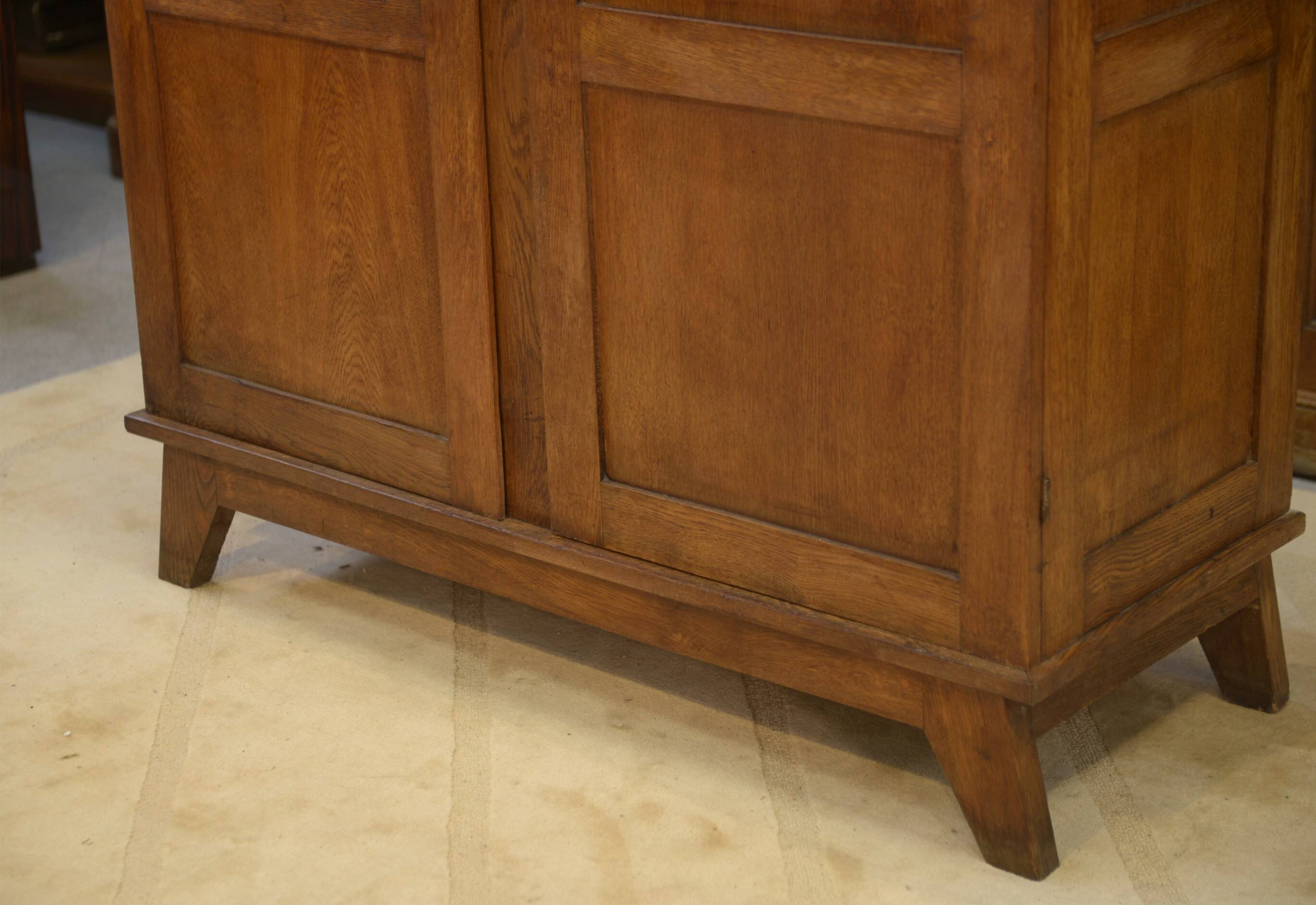 Oak armoire reconstruction by René Gabriel 1950s